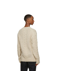 Nanushka Beige Alpaca Cable Arwan Sweater