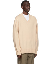 Acne Studios Beige Cashmere V Neck Sweater