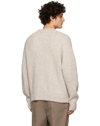 Nanushka Beige Huxley Knit V Neck Sweater