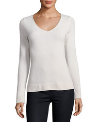 Neiman Marcus Cashmere Collection Cashmere V Neck Sweater