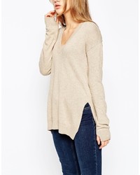 Asos Collection Sweater With V Neck In Cashmere Mix
