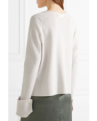 Helmut Lang Cotton Wool And Cashmere Blend Sweater Stone