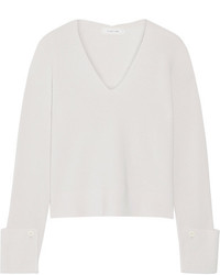 Helmut Lang Cotton Wool And Cashmere Blend Sweater Stone