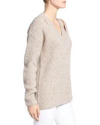Rebecca Minkoff Draco Waffle Knit Shoulder Cutout Sweater