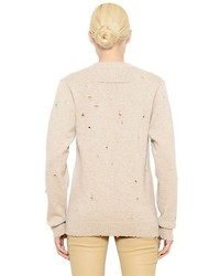 Givenchy Destroyed Cashmere V Neck Sweater