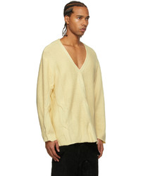 Winnie New York Off White Cable V Neck Sweater
