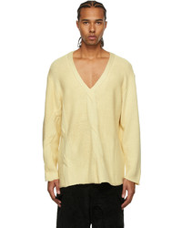 Winnie New York Off White Cable V Neck Sweater