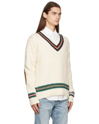 Polo Ralph Lauren Off White Cricket V Neck Sweater