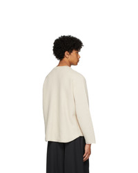 Homme Plissé Issey Miyake Off White Rustic V Neck Sweater