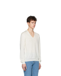 Maison Margiela Off White Spliced Sweater