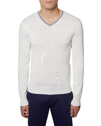 Hickey Freeman V Neck Silk Cotton Sweater