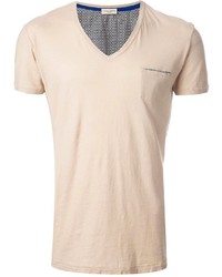Beige V-neck T-shirt