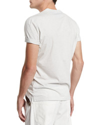 Brunello Cucinelli V Neck Short Sleeve T Shirt Alabaster