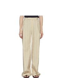 Palomo Spain Off White Striped Safari Trousers