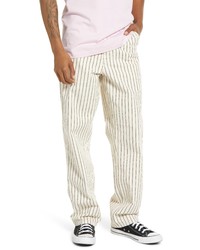 CARHARTT WORK IN PROGRESS Trade Stripe Nonstretch Cotton Pants In Waxblack Rinsed At Nordstrom