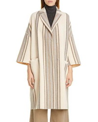 Brunello Cucinelli Blanket Stripe Wool Cashmere Coat