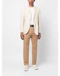 Lardini Single Breasted Striped Cotton Jacket