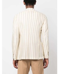 Lardini Single Breasted Striped Cotton Jacket