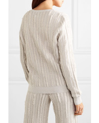 Herve Leger Striped Metallic Knitted Sweater