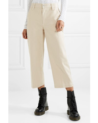 Marc Jacobs Cropped Striped Cotton Straight Leg Pants
