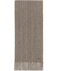 Beige Vertical Striped Linen Scarf