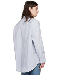 R13 Blue White Pinstripe Shirt