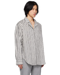 C2h4 White Black Striped Shirt