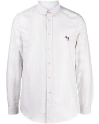 PS Paul Smith Zebra Motif Striped Cotton Shirt