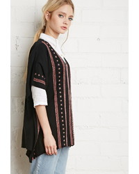 Forever 21 Embroidered Cotton Poncho Top