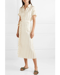 Co Striped Satin Twill Midi Dress