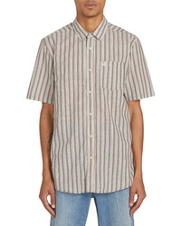 Volcom Duffel Stripe Short Sleeve Button Up Shirt