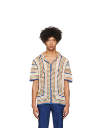 Bode Off White And Multicolor Crochet Shirt