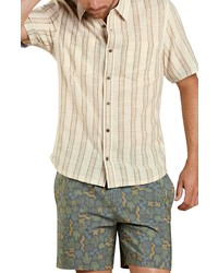 Toad&Co Salton Stripe Short Sleeve Organic Cotton Button Up Shirt