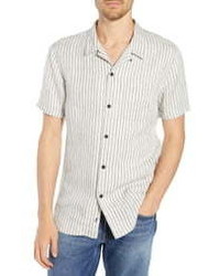 Frame Slim Fit Stripe Linen Camp Shirt