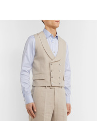 Favourbrook Stone Evering Double Breasted Linen Waistcoat