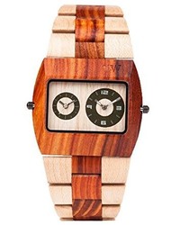 Wewood D2bebr Jupiter Beige Brown Wood Watch