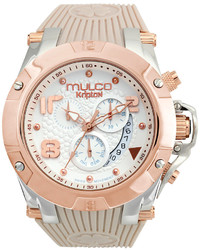 Mulco Unisex Swiss Chronograph Kripton Silicone Strap Watch 46mm Mw5 2029 013