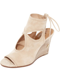 Beige Wedge Ankle Boots
