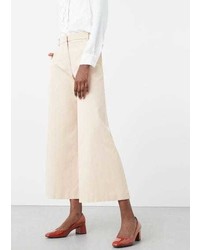 Mango Outlet Cropped Palazzo Trousers