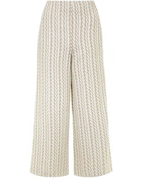 Topshop Premium Textured Rope Crop Wide Leg Pants
