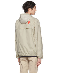 Comme Des Garcons Play Beige K Way Edition Nylon Jacket