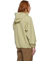 Auralee Khaki Wool Max Canvas Hooded Jacket