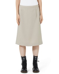 Beige Wool A-Line Skirt
