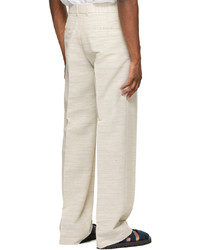 Botter Off White Classic Pleat Trousers