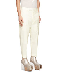 Rick Owens Off White Cropped Astaires Trousers