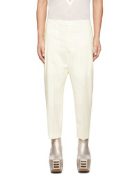 Rick Owens Off White Cropped Astaires Trousers