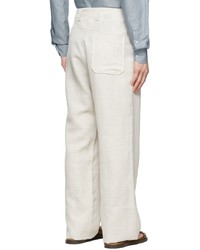 Ermenegildo Zegna Couture Off White Wool Trousers