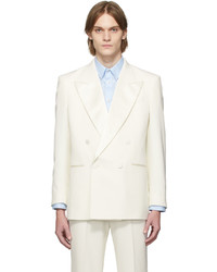 Gucci Off White Wool Fluid Evening Blazer