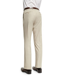 Benson Standard Fit Wool Trousers Tan