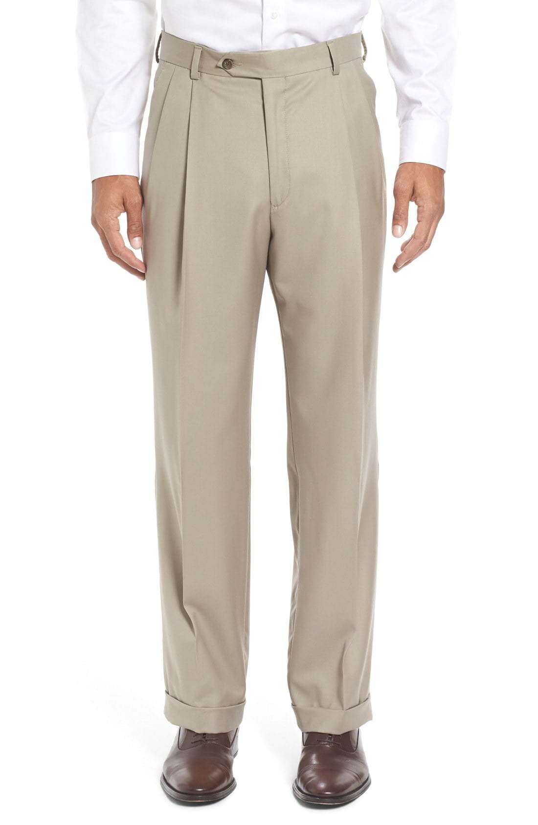 Berle Pleated Solid Wool Trousers, $135 | Nordstrom | Lookastic